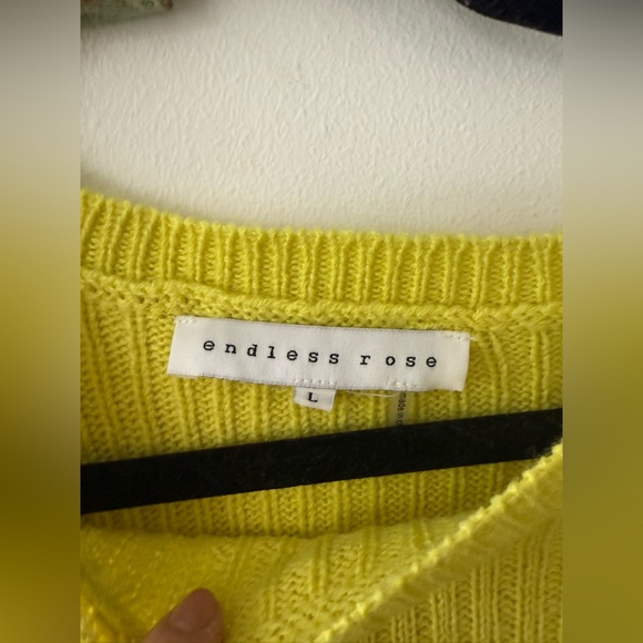 Endless Rose Knitted Fitted Sweater Yellow - Picture 3 of 5